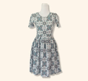 Vintage LulaRoe Amelia abstract multicolor dress - Size XXS